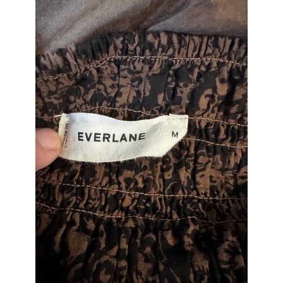 Everlane Gauze Off-the-Shoulder Dress in Black/Cocoa Small Floral (Size M) - Picture 5 of 7